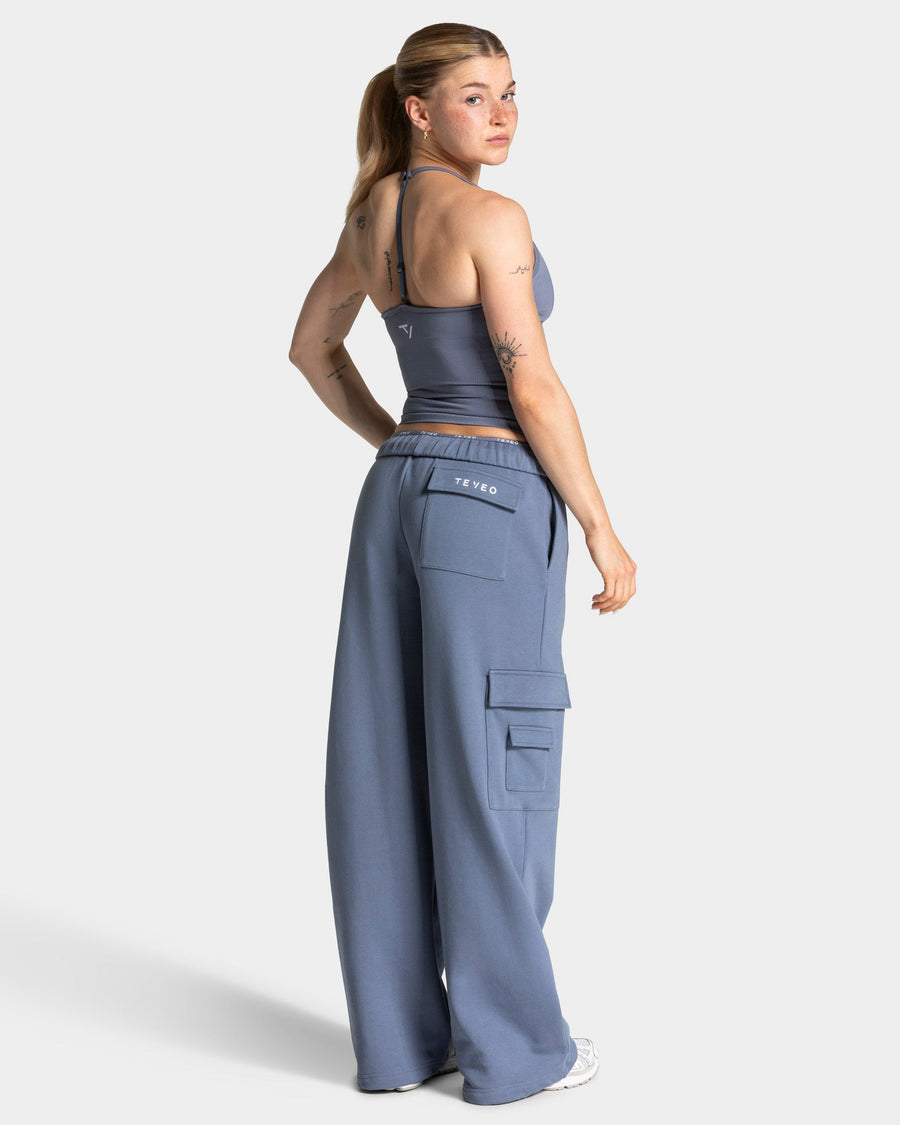 Pantalon de jogging cargo jambe large Lift « Bleu acier »