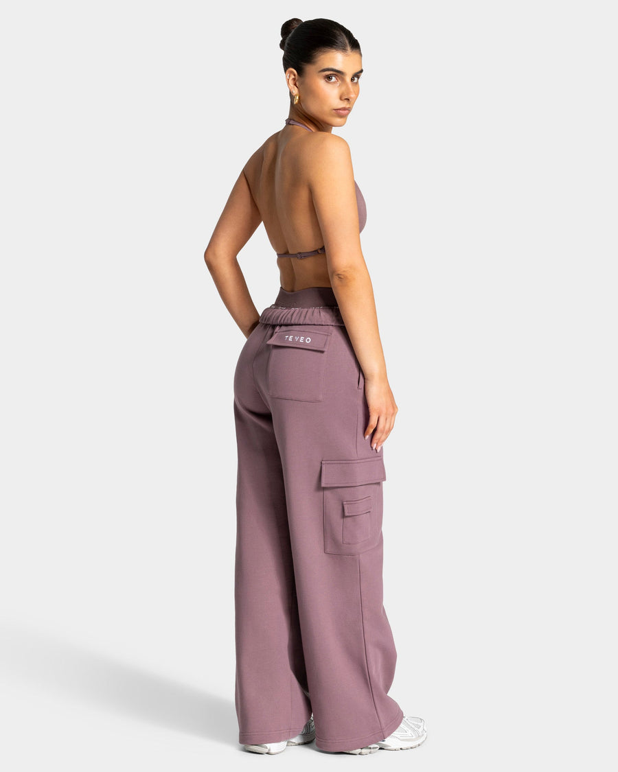 Pantalon de jogging cargo jambe large Lift « Mauve »