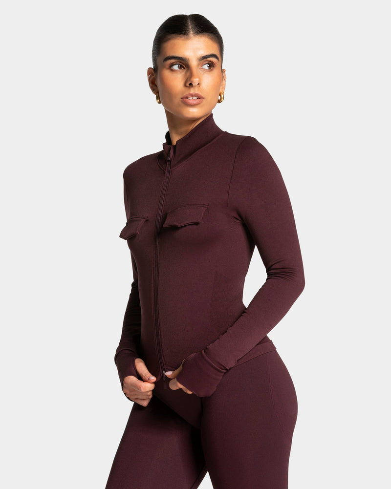 Veste de sport cargo zippée Lift « Merlot »