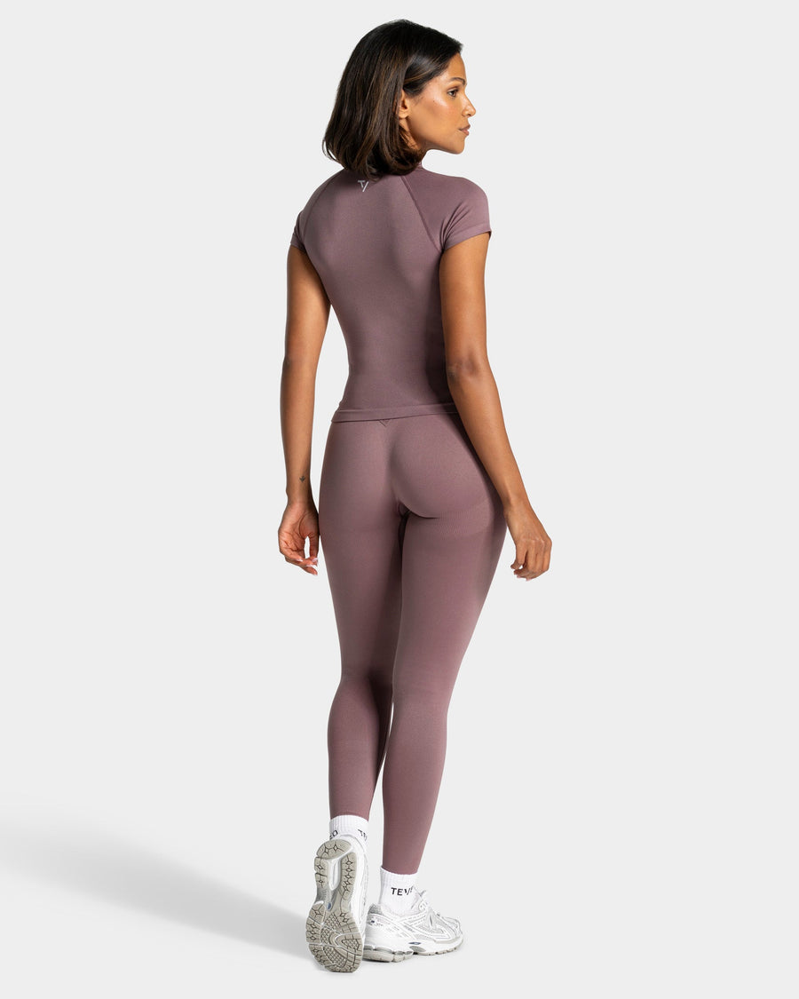 Haut zippé à manches courtes Lift « Mauve »