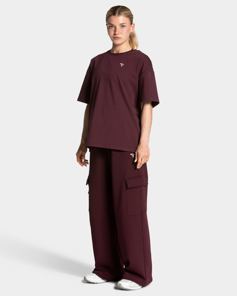 Pantalon de jogging cargo jambe large Lift « Merlot »