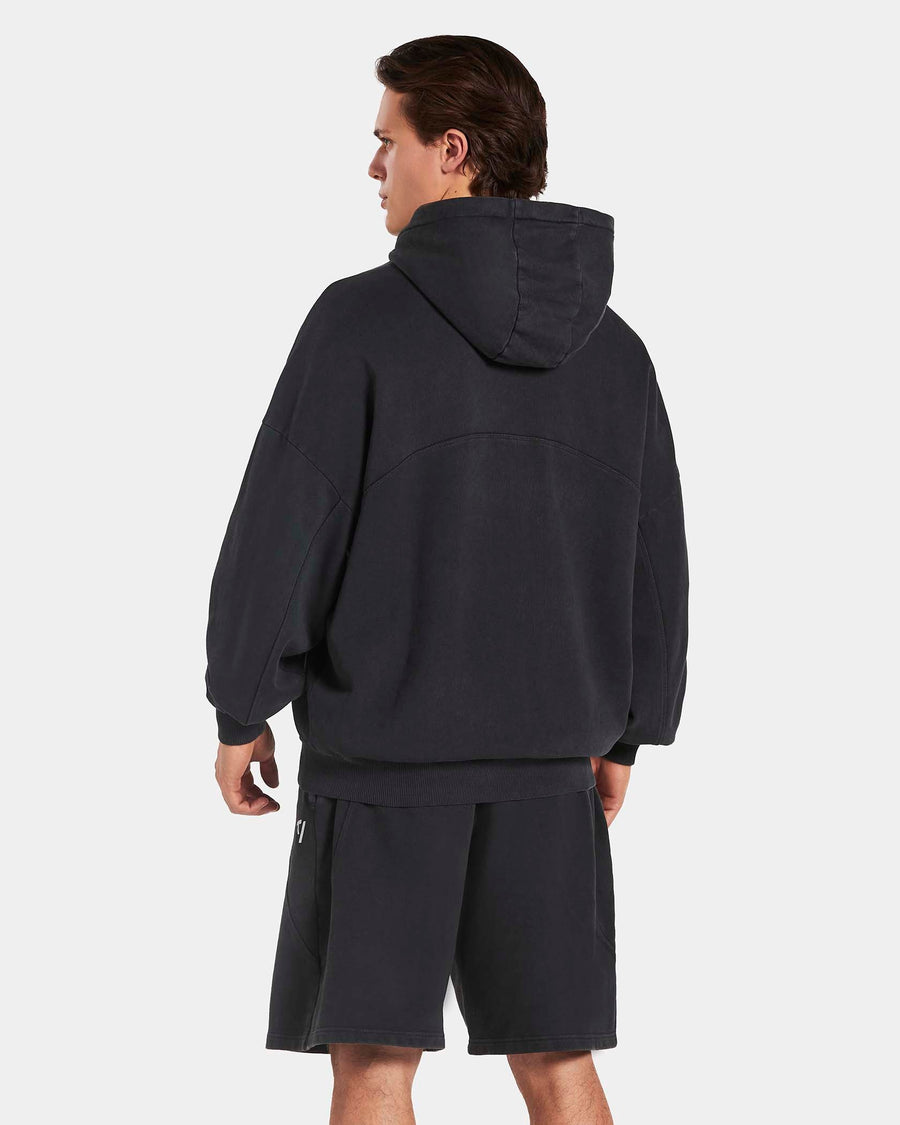 Sweat à capuche zippé oversize Legacy Lifting « Noir Acid »