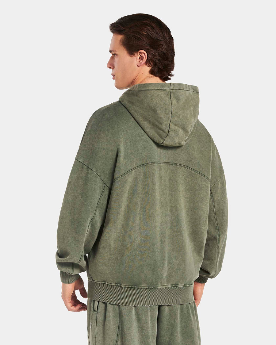 Sweat à capuche zippé oversize Legacy Lifting « Kaki Acid »
