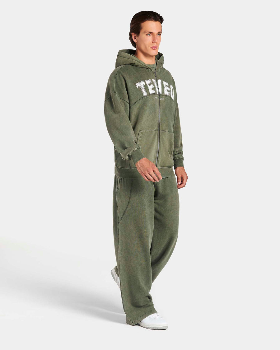 Sweat à capuche zippé oversize Legacy Lifting « Kaki Acid »