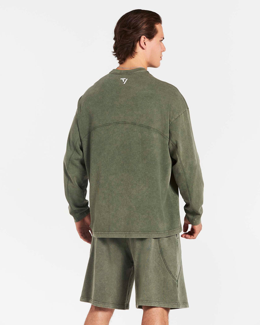 Haut à manches longues oversize Legacy Lifting « Kaki Acid »