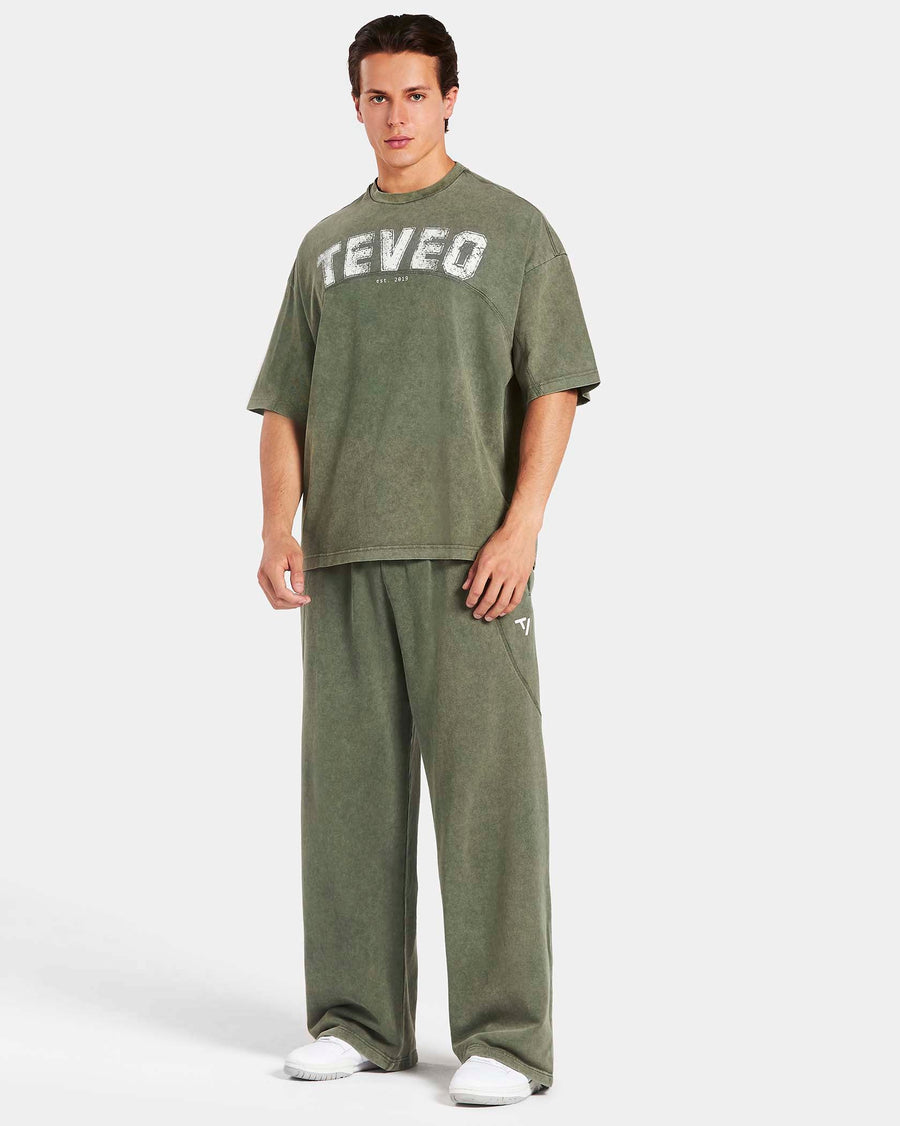 Pantalon de jogging Straight Leg oversize Legacy Lifting « Kaki Acid »