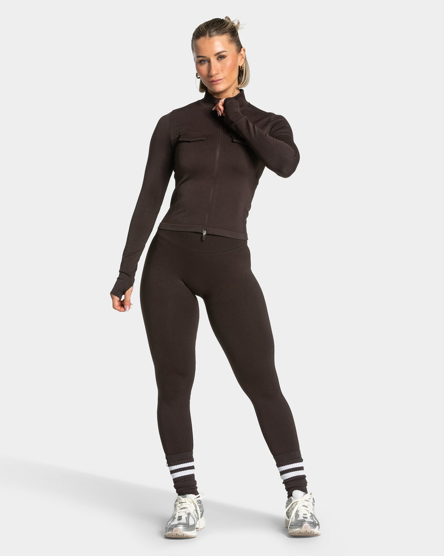 Veste de sport zippée cargo Lift « Dark Chocolate »