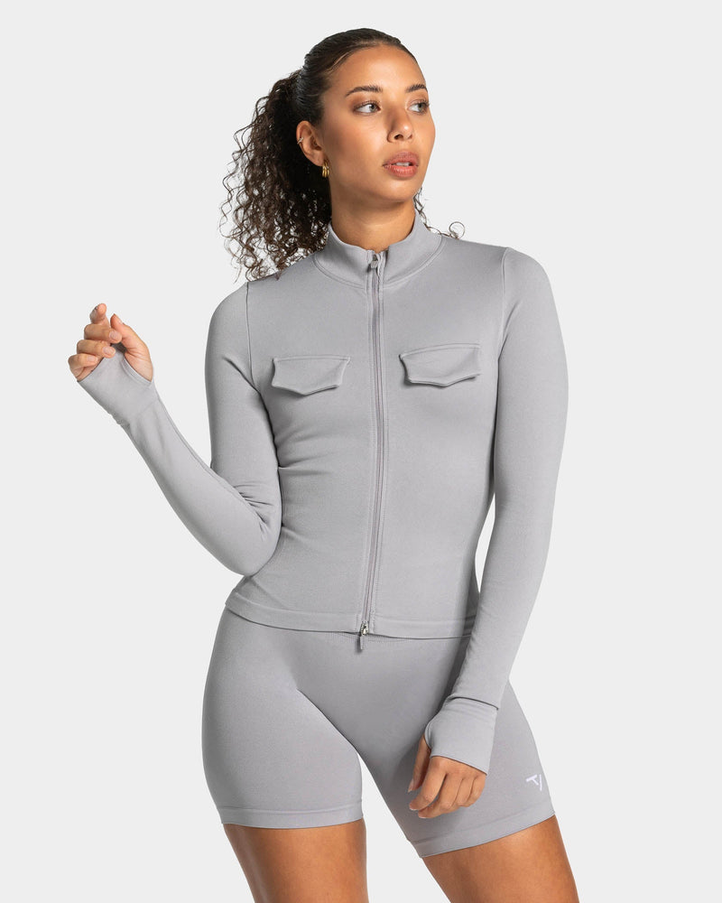 Veste de sport zippée cargo Lift « gris clair »