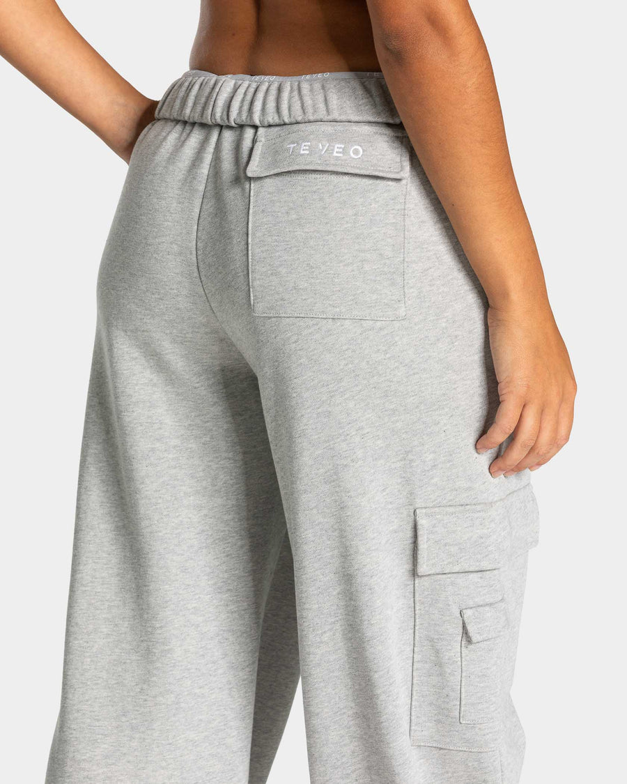 Pantalon de jogging cargo Wide Leg Lift « gris clair chiné »