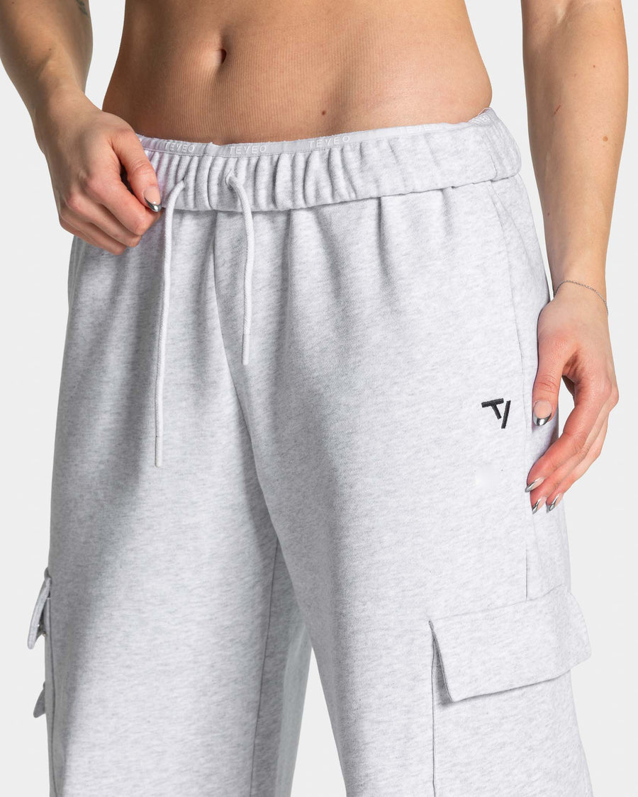 Wide Leg Lift Cargo pantalon de jogging "Blanc chiné"