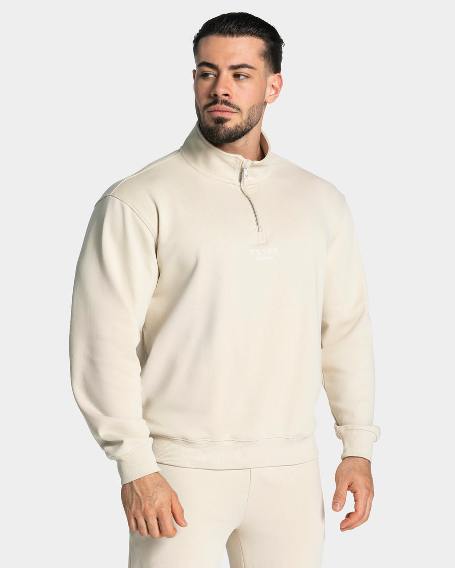 Sweat-shirt demi-zippé Lifting Journey « Cream »