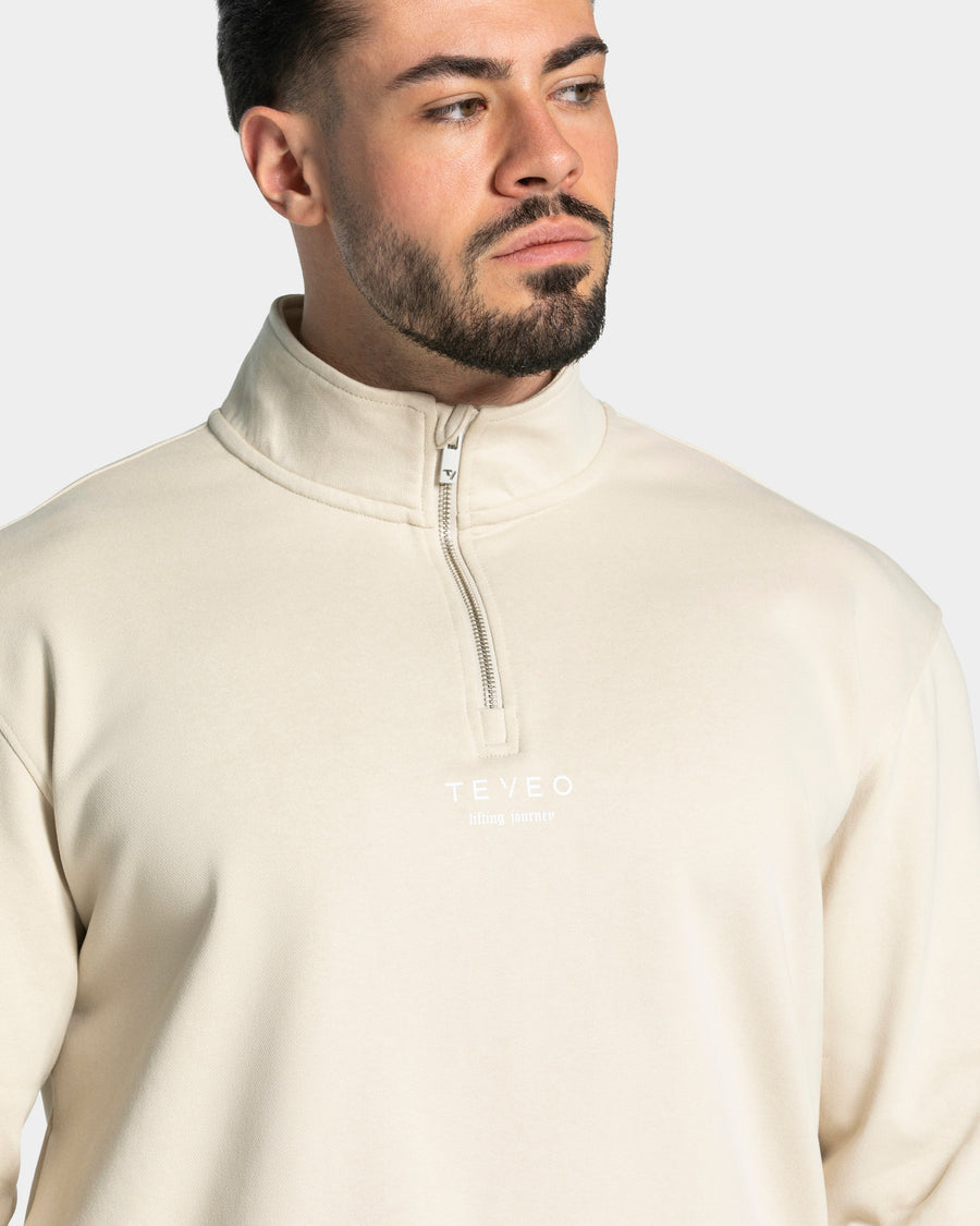 Sweat-shirt demi-zippé Lifting Journey « Cream »