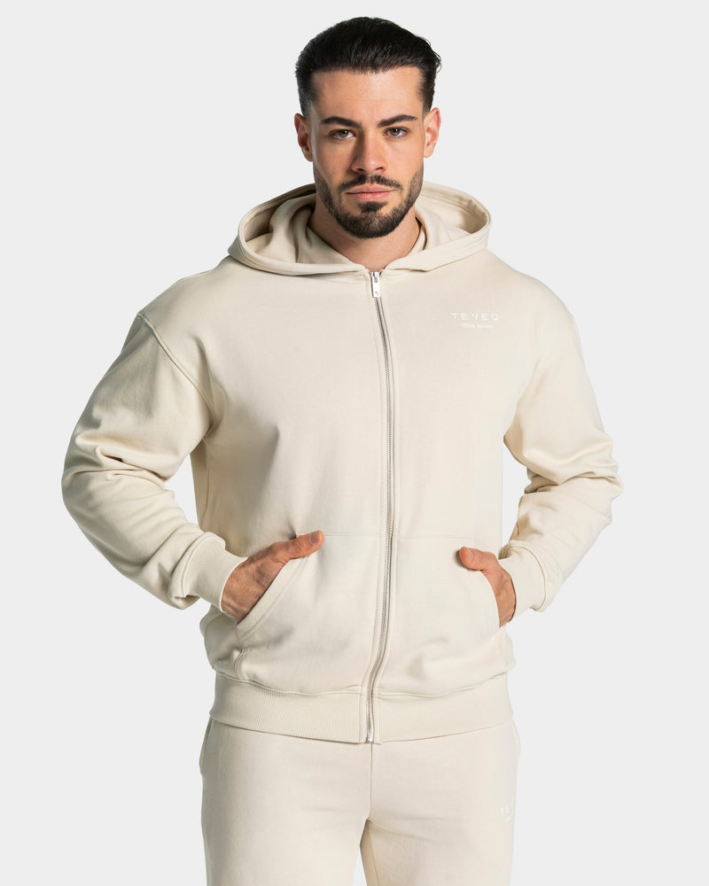 Sweat à capuche zippé Lifting Journey « Cream »