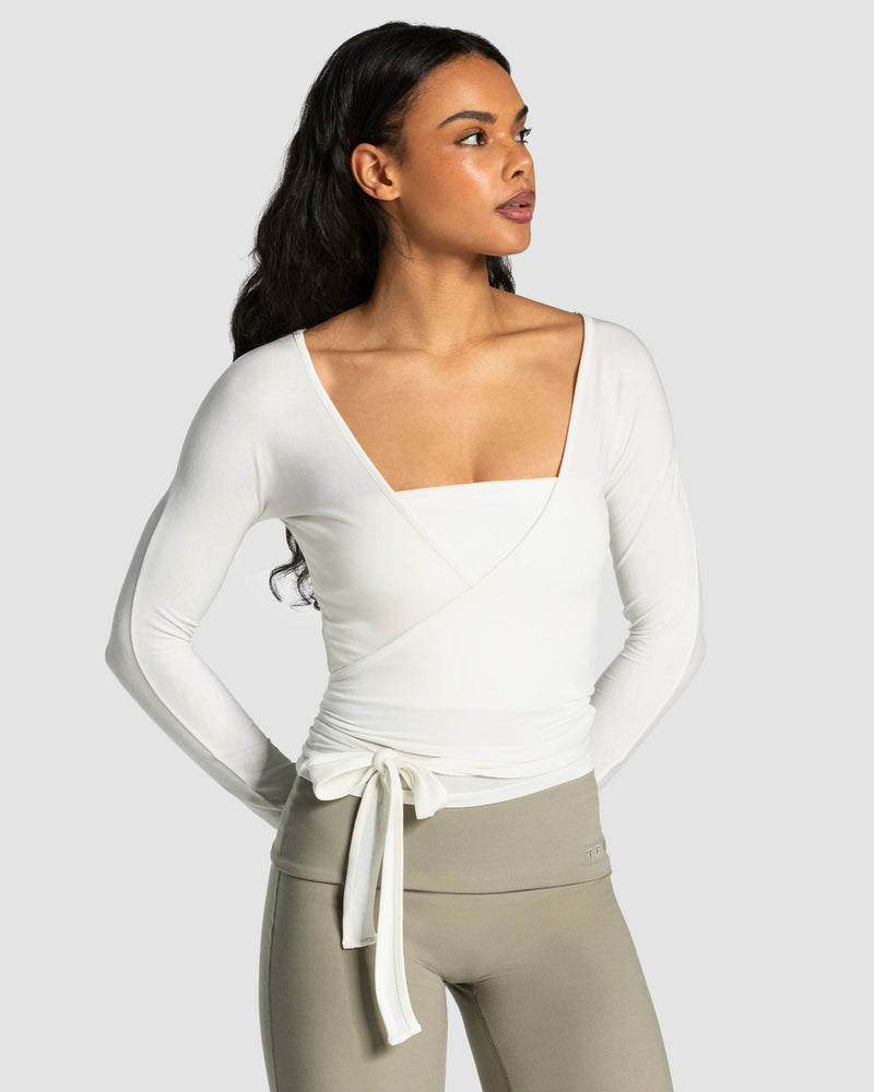 Haut à manches longues Mellow Wrapped « blanc cassé »