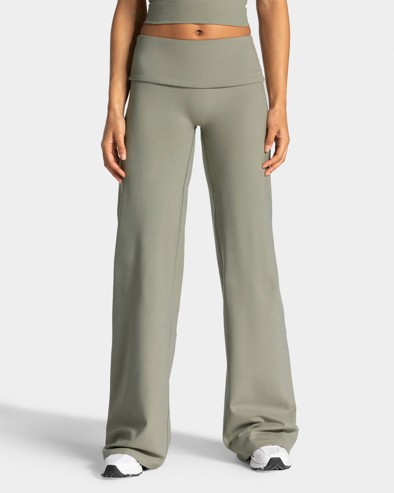 Pantalon à jambe droite Mellow Fold Over Regular « kaki »