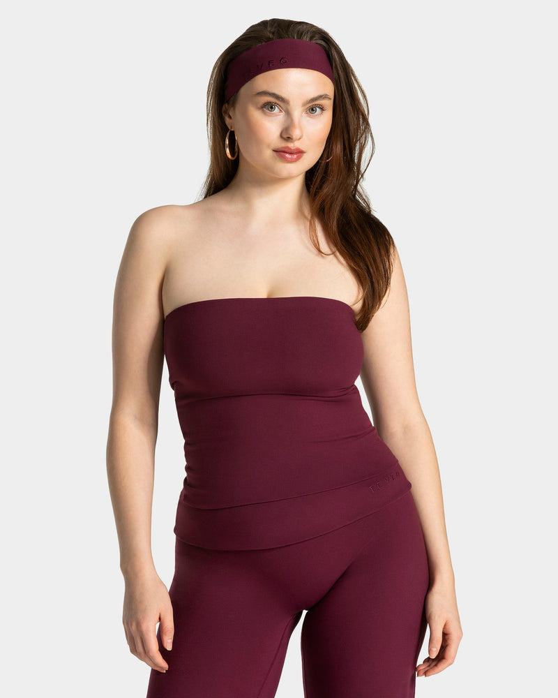 Haut Mellow Bandeau Long « prune »