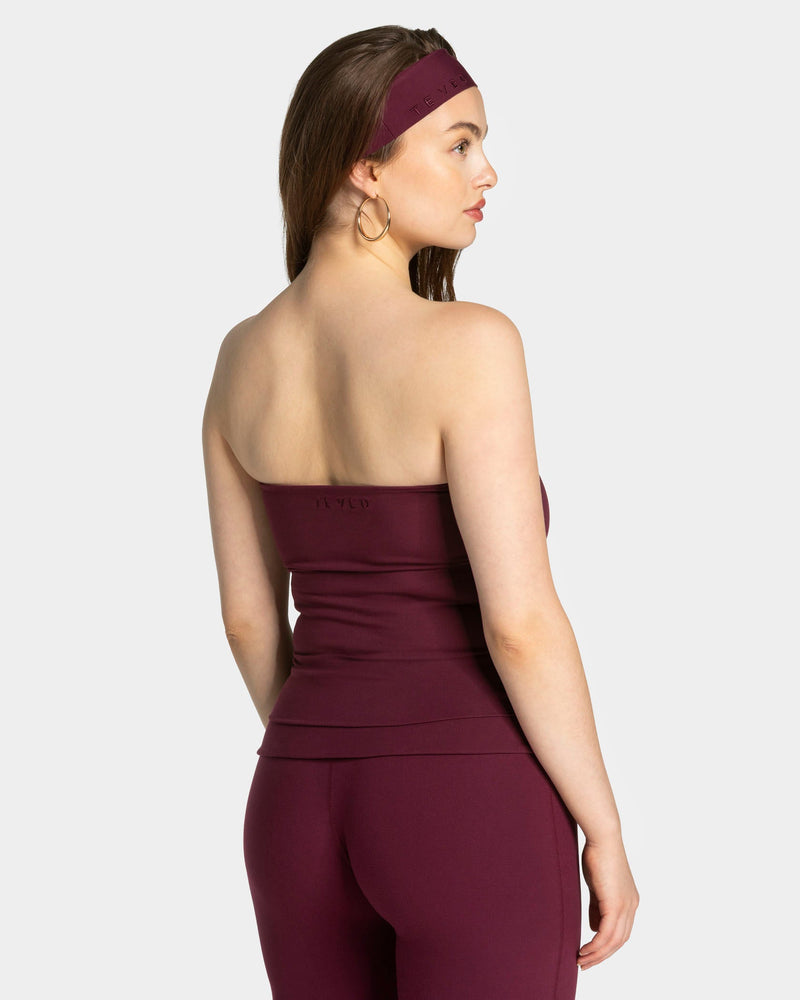 Haut Mellow Bandeau Long « prune »