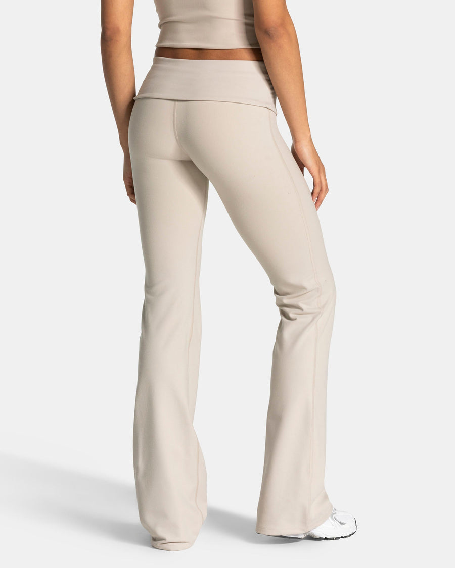 Legging évasé à coupe longue Mellow Fold Over « Cream »