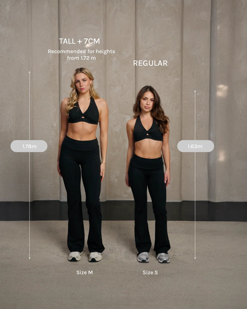 Legging évasé à coupe longue Mellow Fold Over « noir »