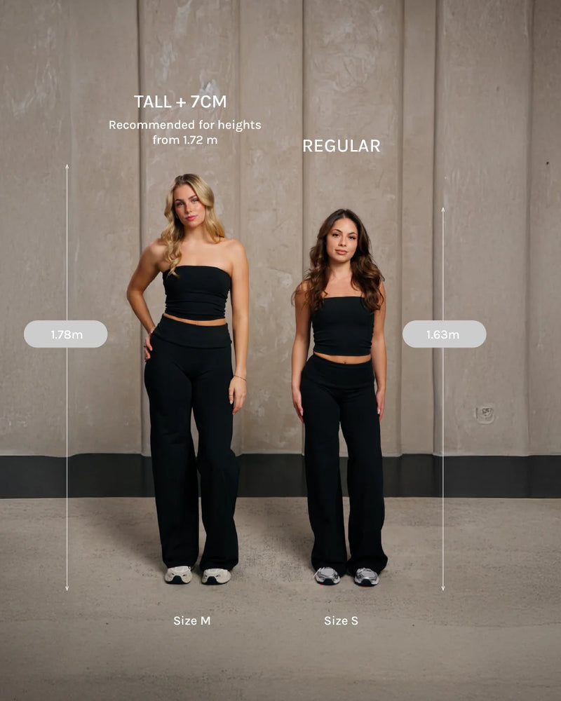 Pantalon à jambe droite Mellow Fold Over Regular « noir »