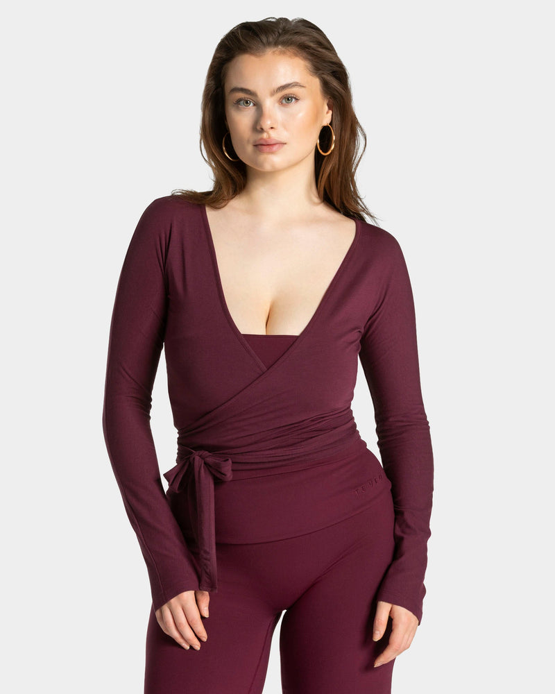 Haut à manches longues Mellow Wrapped « prune »
