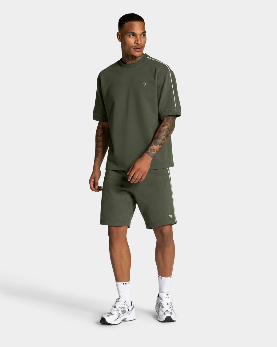 T-shirt oversize Contrastline « kaki »