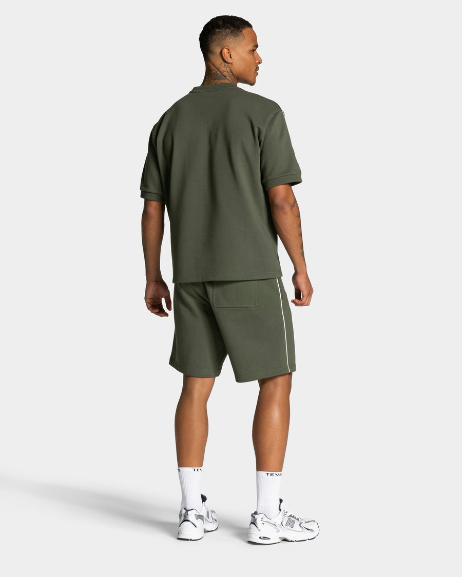 T-shirt oversize Contrastline « kaki »