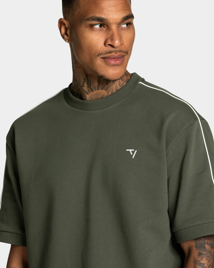 T-shirt oversize Contrastline « kaki »