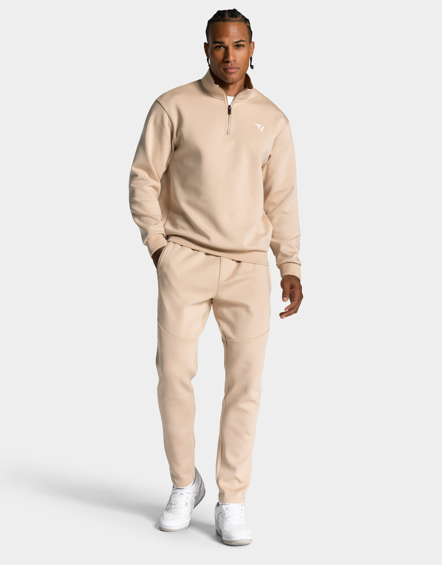 Sweat-shirt demi-zippé Prime « beige »