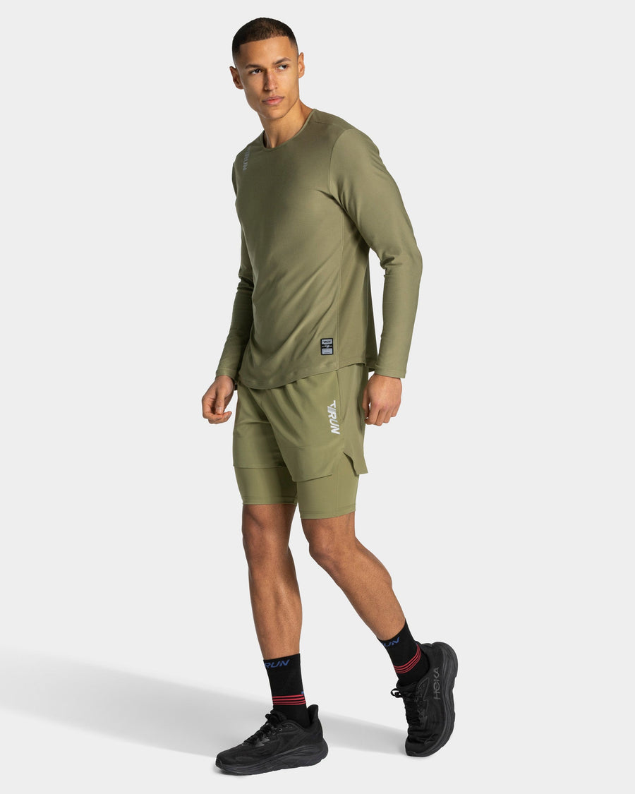 Demi-collant 9 pouces RUN « Olive »