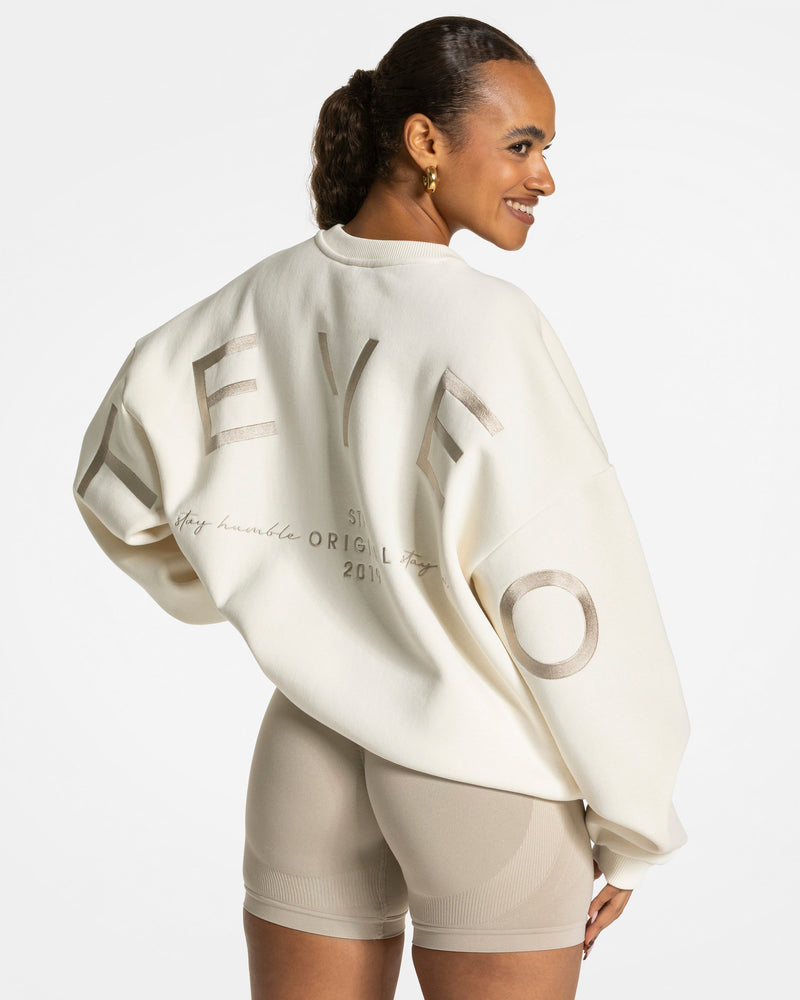 Sweat-shirt oversize Signature « Latte »