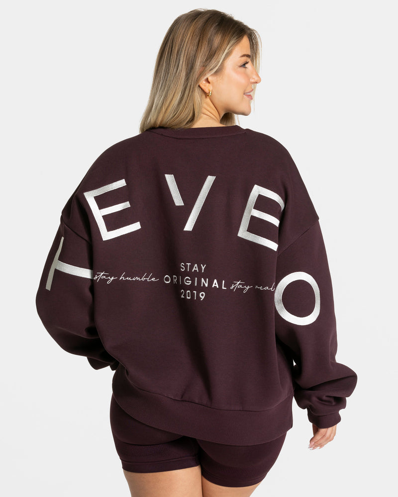 Sweat-shirt oversize Signature « Merlot »