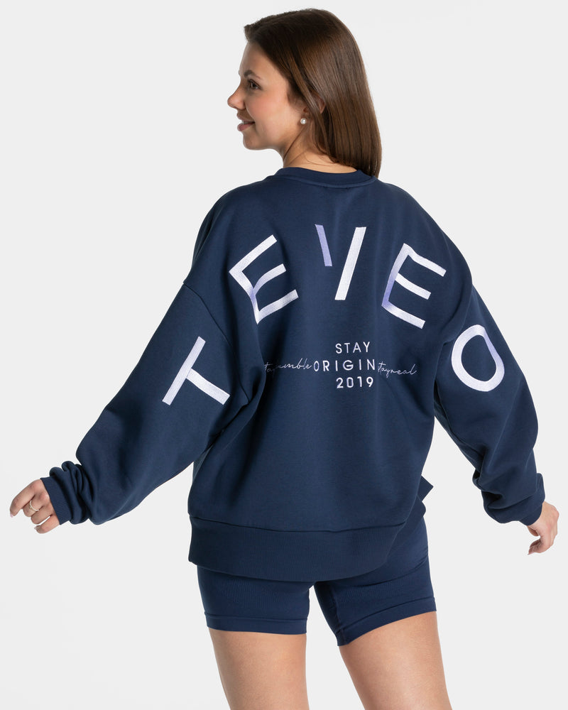 Sweat-shirt oversize Signature « bleu foncé »