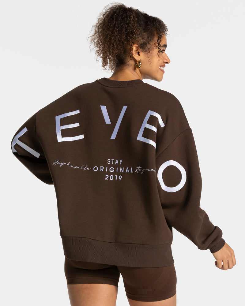 Sweat-shirt oversize Signature « marron foncé »