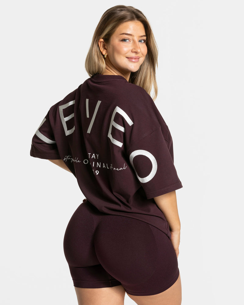 T-shirt oversize Signature « Merlot »