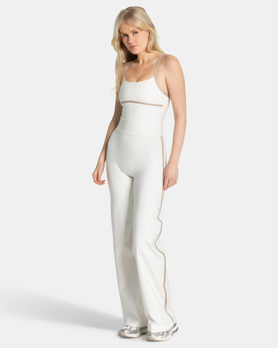 Pantalon à jambe droite et coupe longue Soft « Blanc cassé »