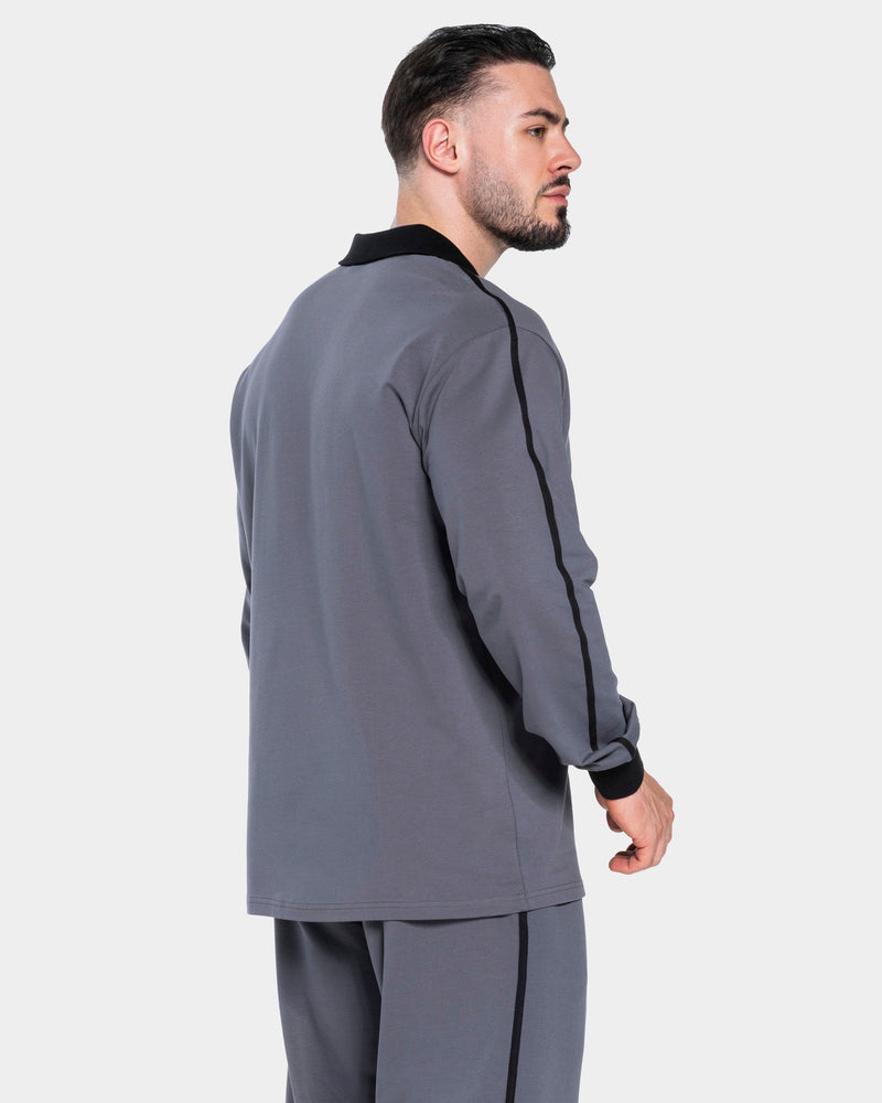 Polo à manches longues Soft « graphite »