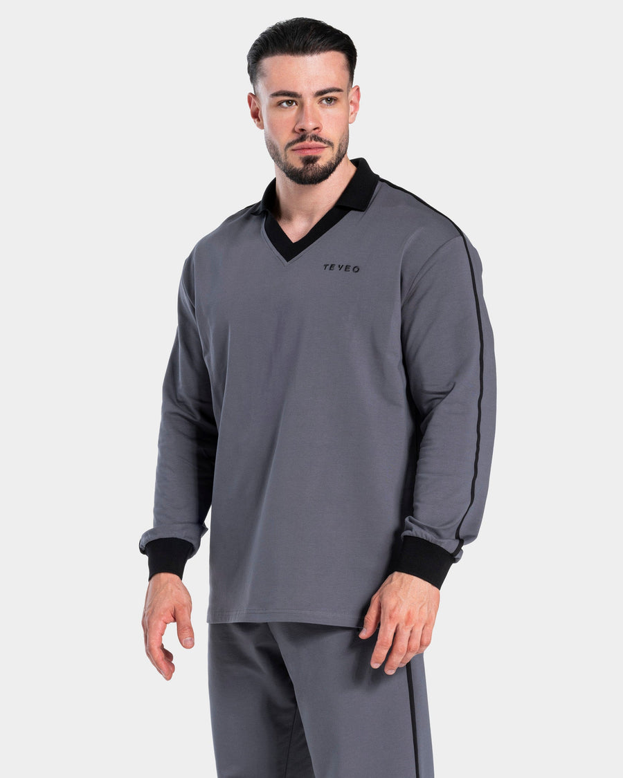 Polo à manches longues Soft « graphite »