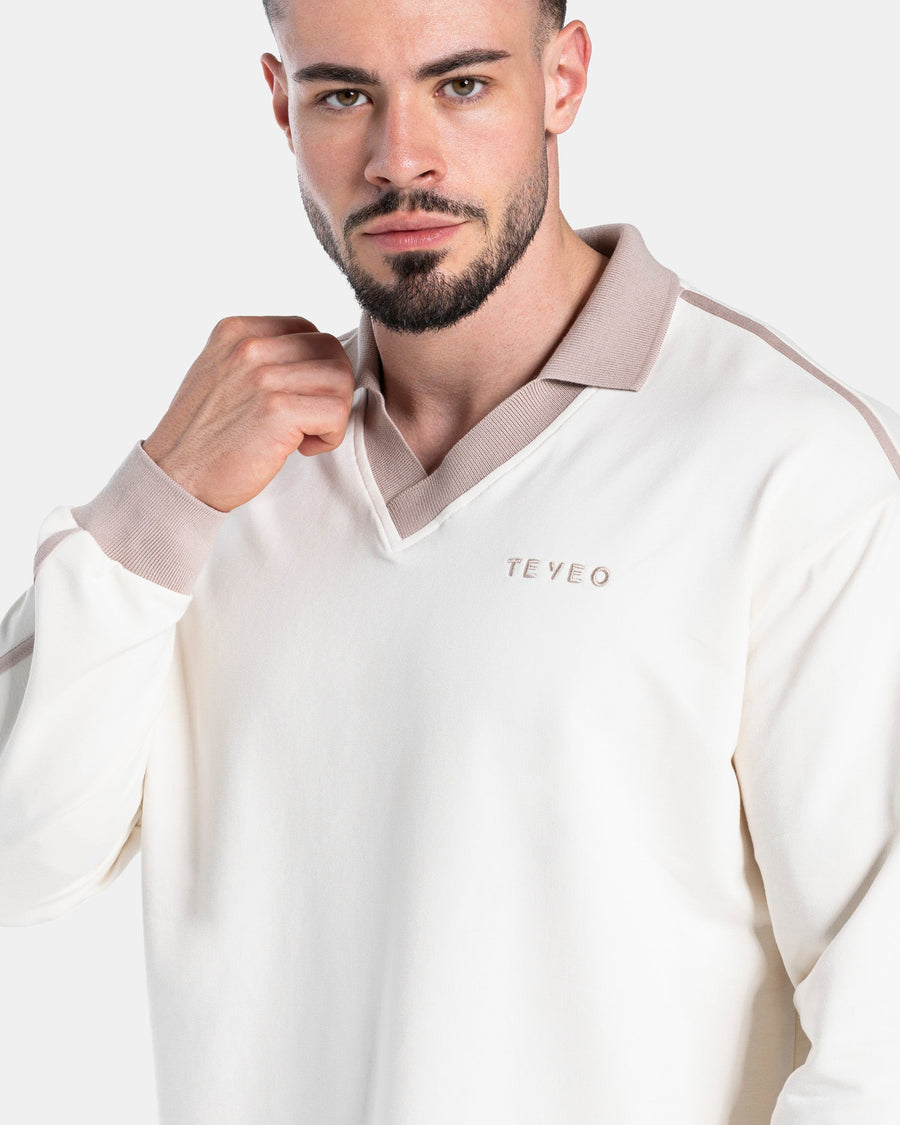 Polo à manches longues Soft « blanc cassé »