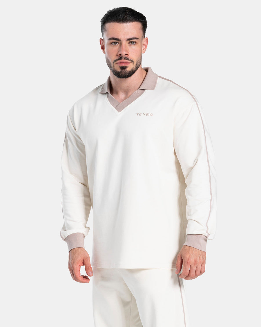 Polo à manches longues Soft « blanc cassé »