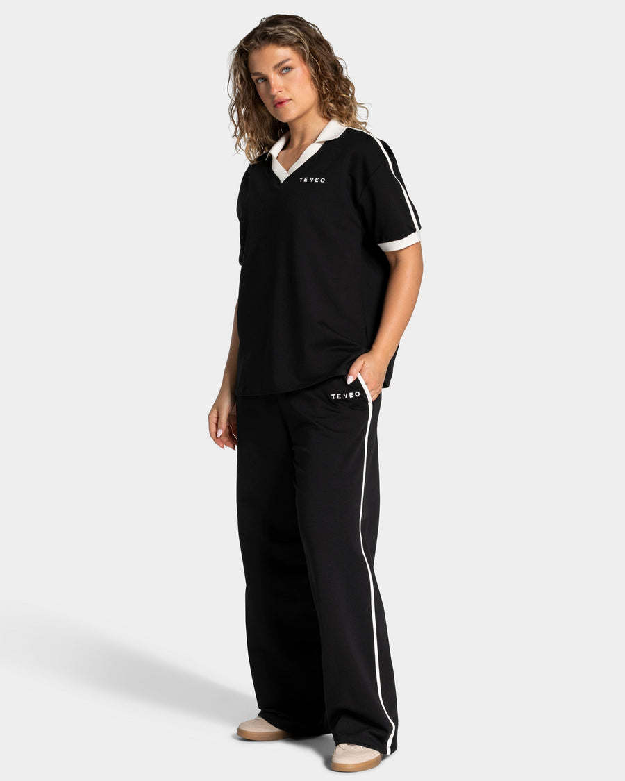 Pantalon de jogging Wide Leg coupe longue Soft « Noir »