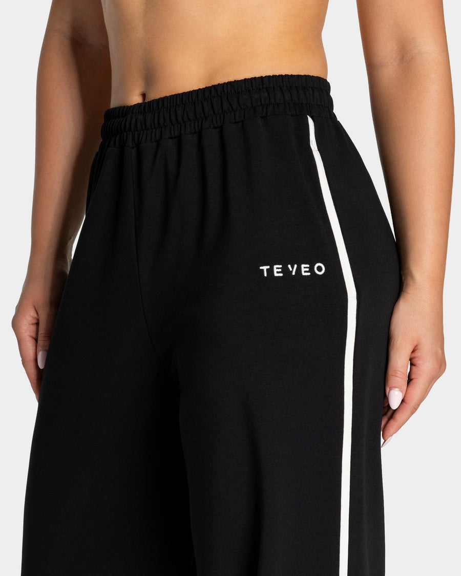 Pantalon de jogging Wide Leg coupe longue Soft « Noir »
