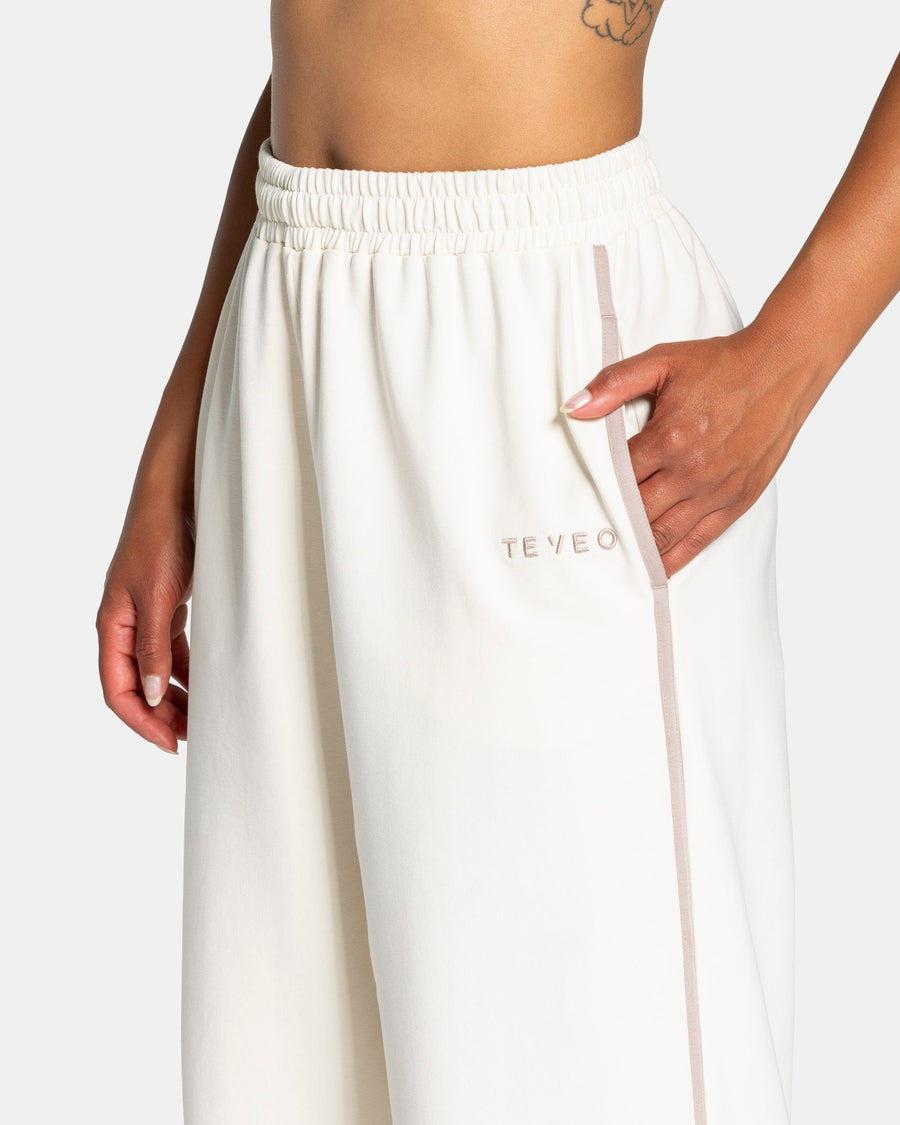 Pantalon de jogging Wide Leg coupe longue Soft « Blanc cassé »