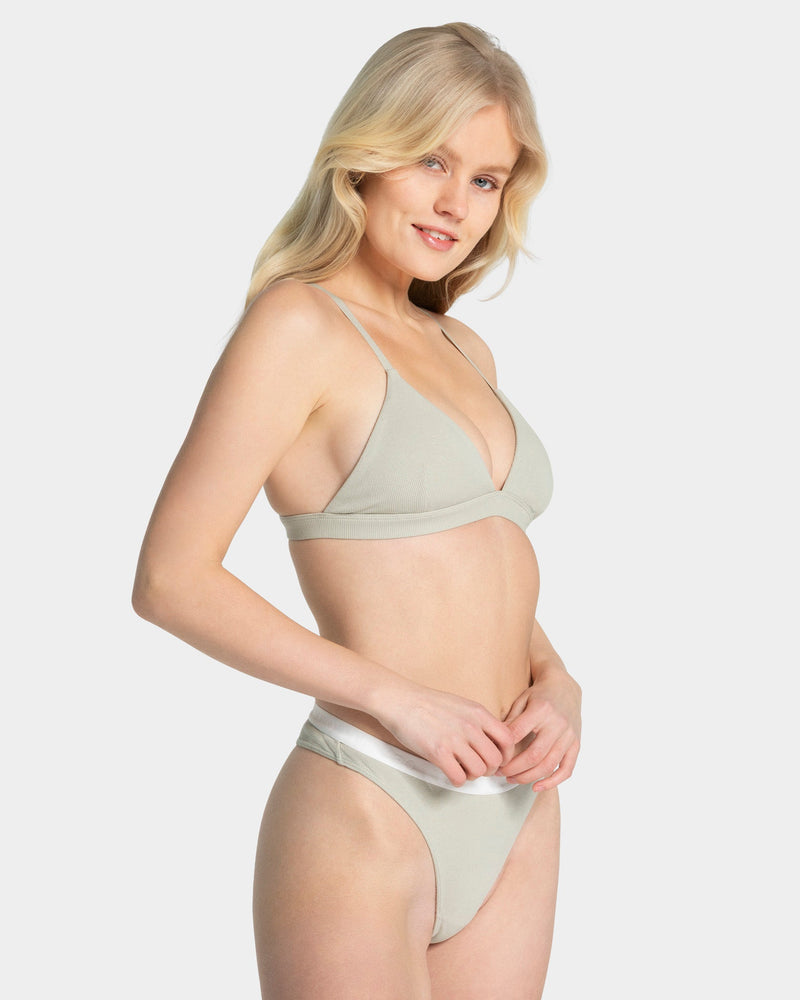 Brassière côtelé Soft « Pistache »