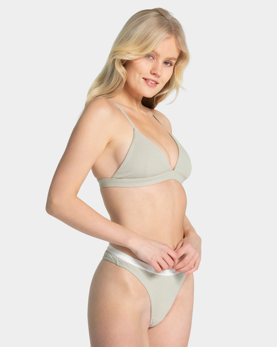 Tanga côtelé Soft « Pistache »