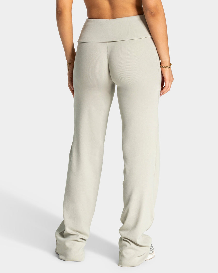 Pantalon côtelé à jambe droite longue Soft Foldover « pistache »