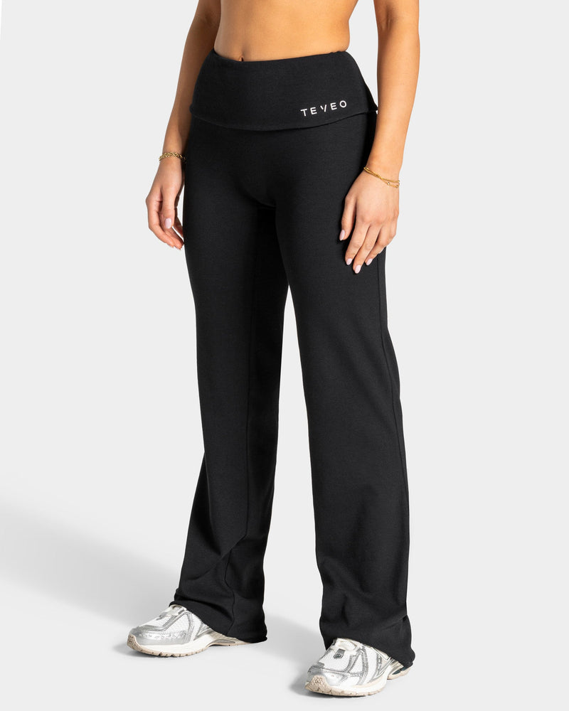 Pantalon côtelé à jambe droite standard Soft Foldover « noir »