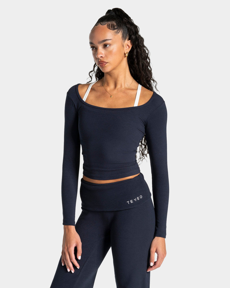 Haut côtelé à manches longues Soft « Midnight »