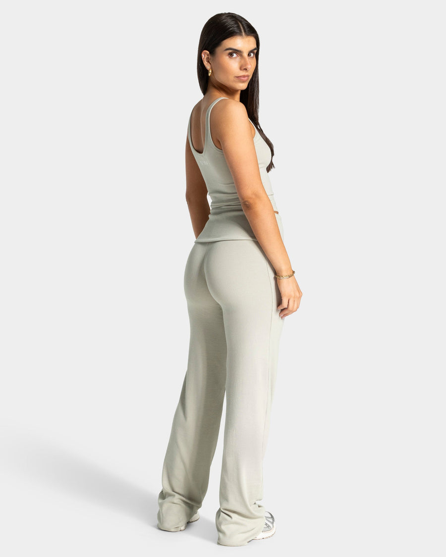 Pantalon côtelé à jambe droite standard Soft Foldover « pistache »
