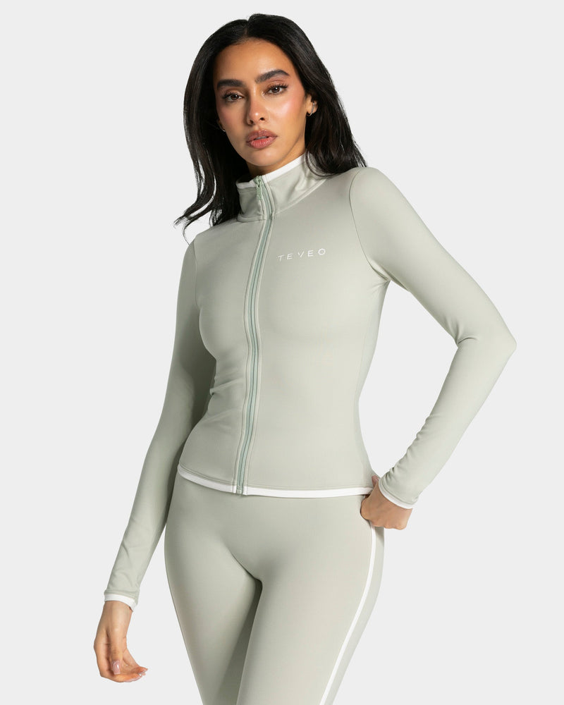 Veste de sport zippée sculptante Soft « Pistache »